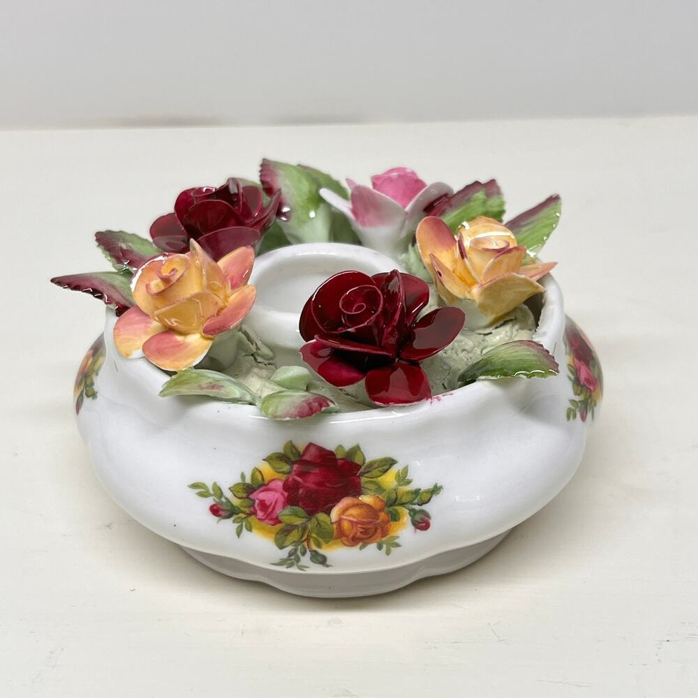Royal Albert Bone China Old Country Roses Candle Holder FLAW